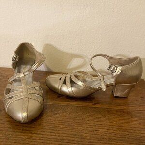 Re-Mix Vintage Metallic Gold Balboa Heels